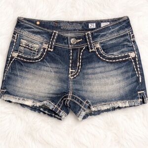 Miss Me Dark Blue Jean Shorts